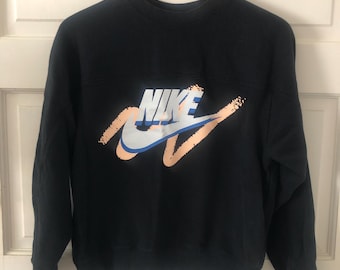 Sudadera Nike New Wave Vaporwave Grid Retro de cuello redondo para hombre, talla XS, años 80 y 90