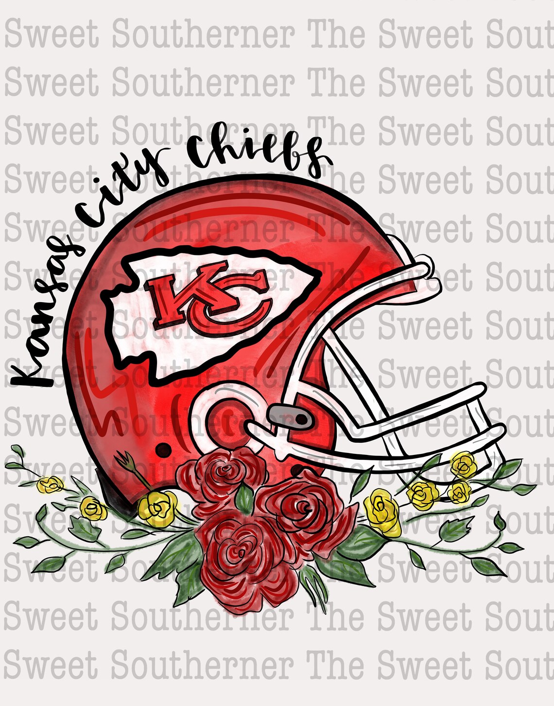 Chiefs Floral Helmet Instant Download PNG Sublimation | Etsy