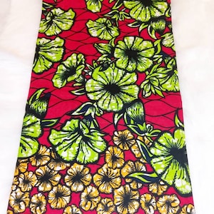 Ankara Fabric, African print, Wax Cotton, African Ankara Print, Red and Black Fabric
