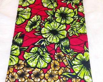Ankara Fabric, African print, Wax Cotton, African Ankara Print, Red and Black Fabric