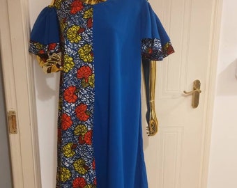 African Print Boubou Maxi Dress, Ankara Kaftan Dress, Mid Length  Ankara Fabric Kaftan, Maxi Dress, Kaftan Bubu