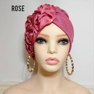 Ruffled Pretied Turban, Pretied Head Wrap, Women Turbans, Chemo Head Wraps, Alopecia Cap, Gifts Head Wrap