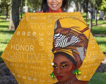 Umbrella| Black Queen |Positive African Queen| Ankara Head Wrap Gele Royalty| Black Queen| Free Shipping