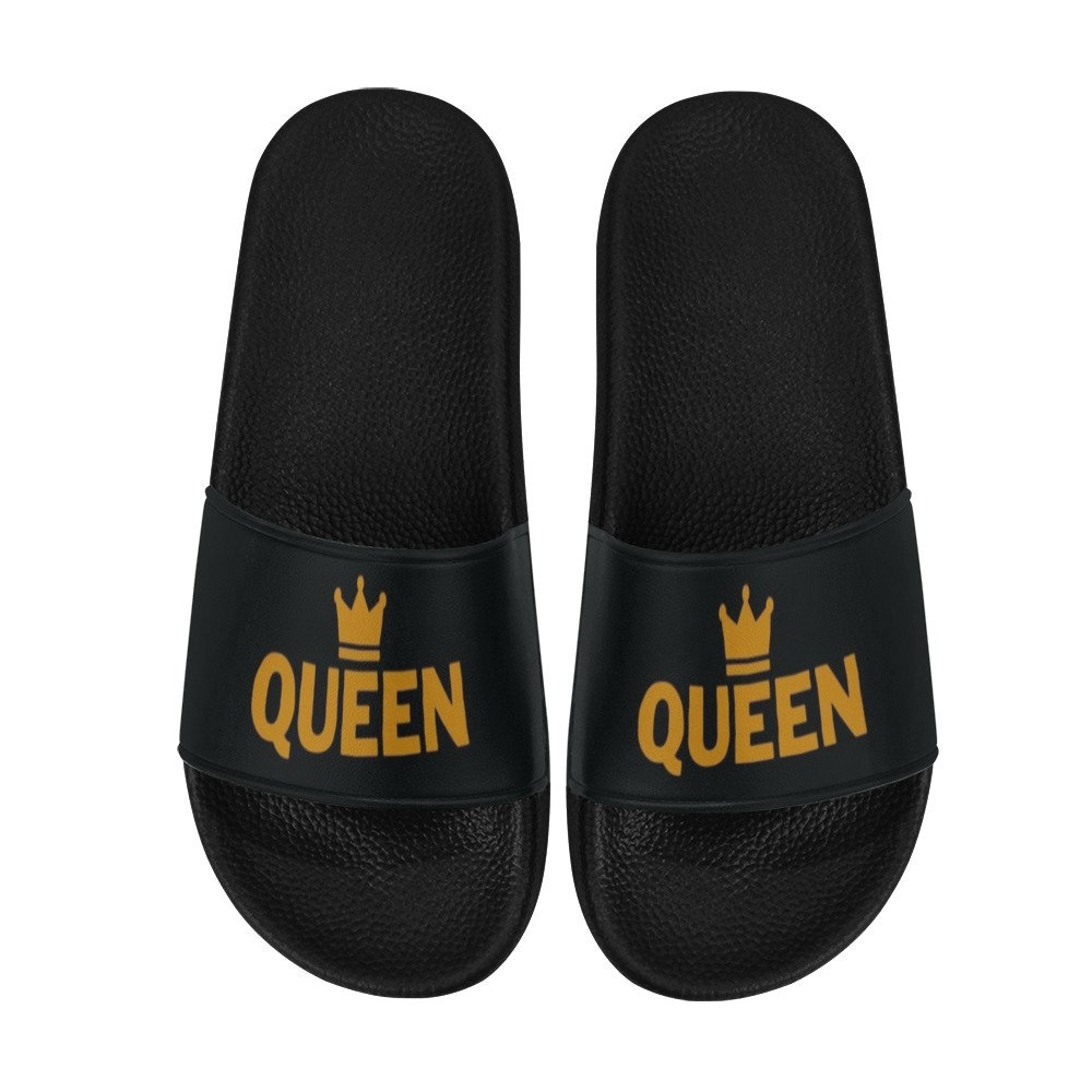 Rædsel chef stykke Queen Slides Sandals Gold Black Sliders Footwear Queen Gift - Etsy
