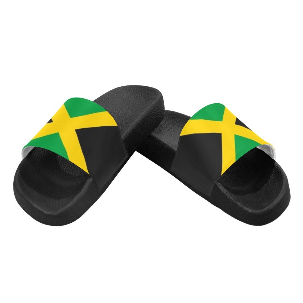 Sandals Flag Jamaica Custom Jamaican Flag Slides Caribbean Etsy