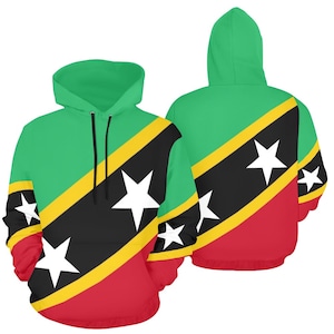 St Kitts & Nevis Flag Hoodie| SKN Jumper| SKN Carnival Fete Hoodie| Leeds Carnival Hoodie Jumper| St Kitts Nevis Colours Hoodie