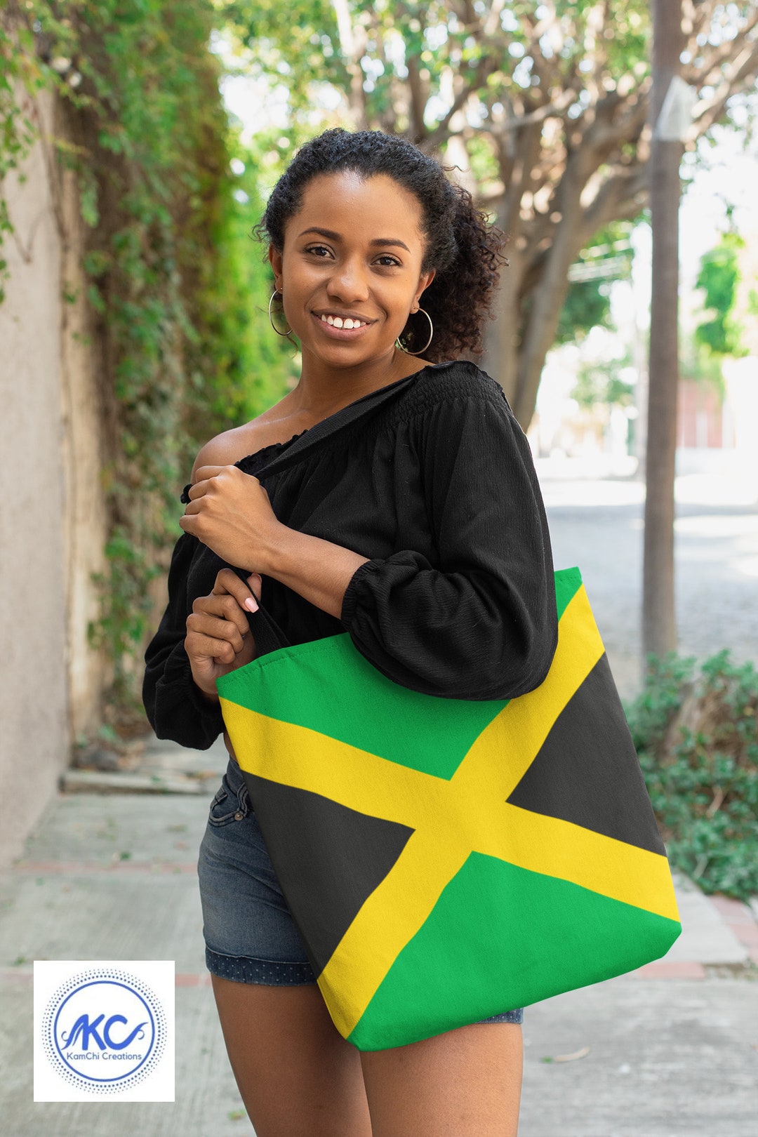 Large Tote Bag Jamaica Caribbean Island Gift Shopping college Book Bag