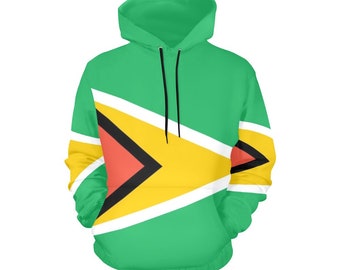 Guyana Flag Hoodie| Guyana Jumper| Guyanese Flag Caribbean Island Hoodie| Caribbean Carnival Festival Jumper| Guyana Colours Hoodie