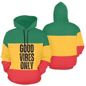 Good Vibes Hoodie| Rasta Colours Hoodie| Rasta Clothing| Good Vibe Only Jumper| Rasta Hoodie Jumper| Rasta Sweater Hoodie