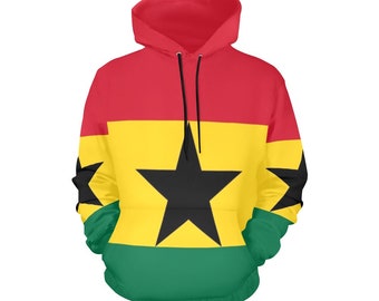 Ghana Flag Hoodie| Ghana Flag Jumper| Island Hoodie| West African Flag Carnival Festival Jumper| Ghana Colours Hoodie| Black Star Hoodie