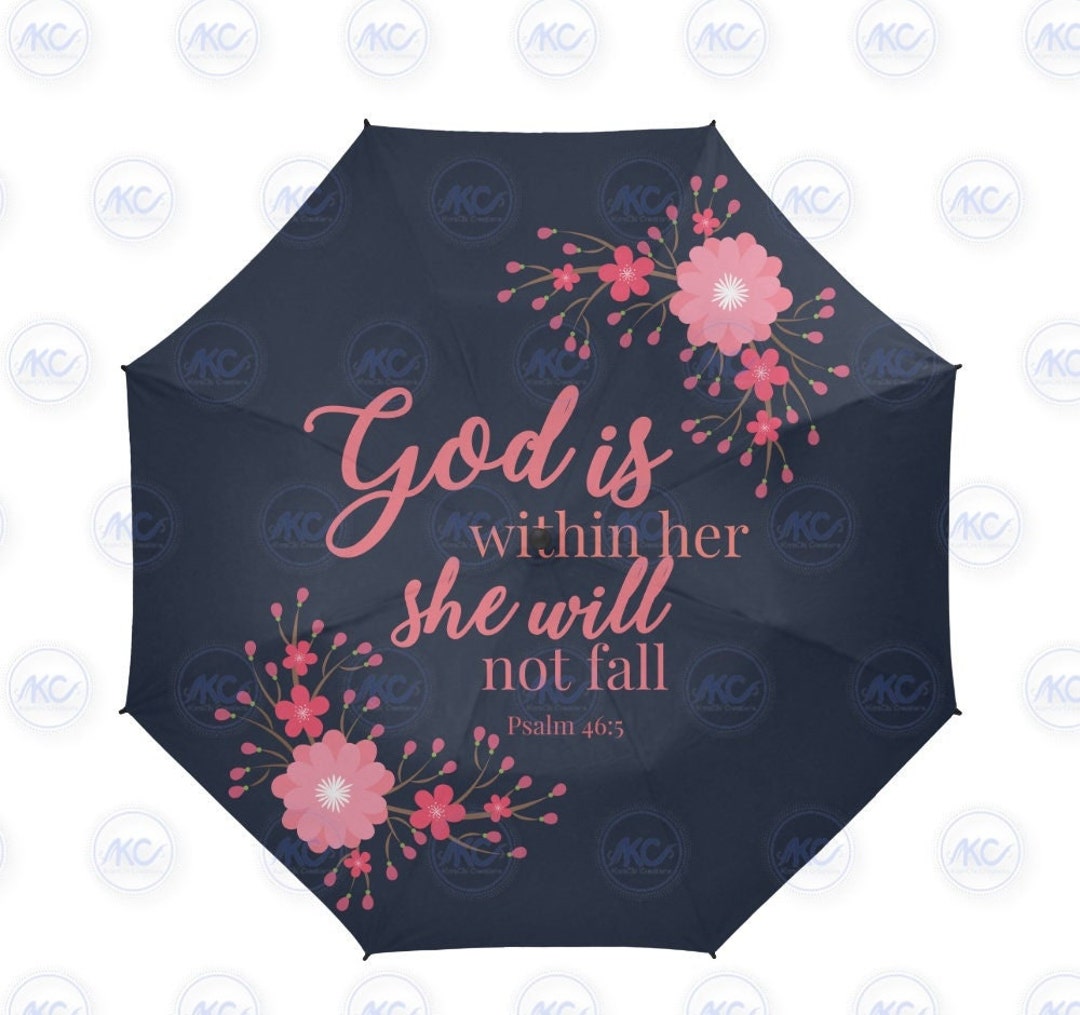 Scripture Umbrella Christian Scripture Gift God is Within Her She Will