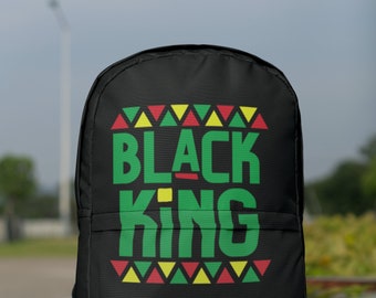 Black King Back Pack| Travel Bag| School College University| King Royalty| Books Laptop Computer| Fathers Day Gift