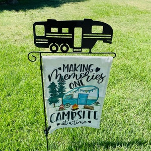 5th Wheel Camping Flag Stand Holder Garden Flag Décor Garden Flag Camping Décor Metal Flag Pole Custom Yard Art
