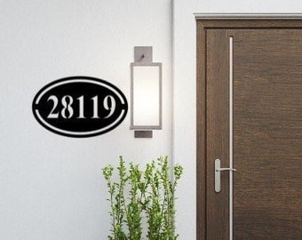 Oval Address Plaque Personalized Address Custom House Numbers Outdoor Address Mid Century Home Décor Modern House Numbers