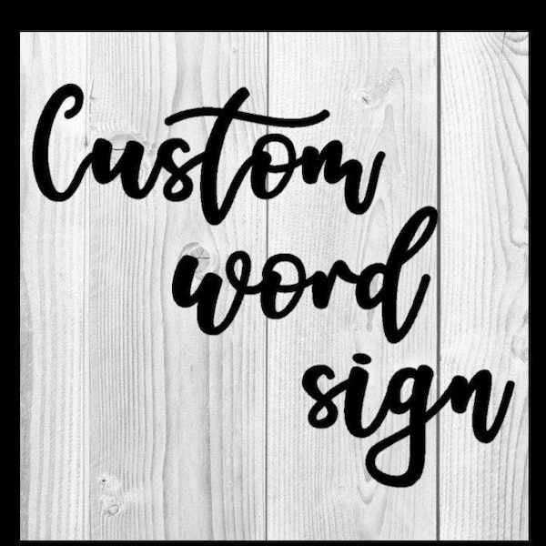 Custom Metal Word Sign Personalized Name Sign Cursive Word Script Custom Last Name Sign