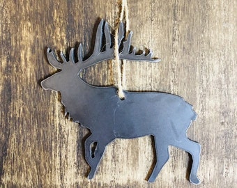 Elk Ornament Christmas Metal Ornaments  Elk Wildlife Ornament Farmhouse Wildlife Ornament Outdoors Rocky Mountain Wapiti