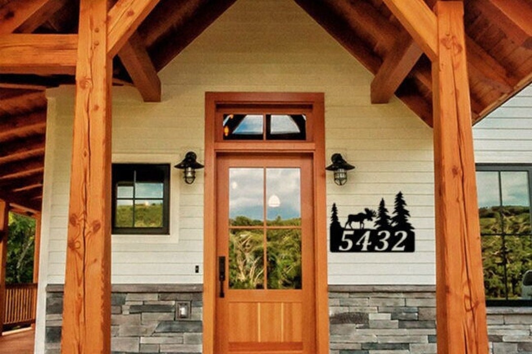 Custom Address Sign Moose Sign Custom Personalized Address Outdoor Mountain House Address Alaska