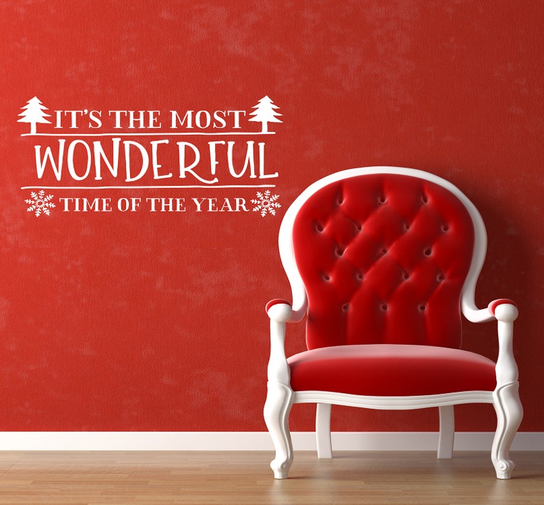 Christmas Vinyl Wall Window Decals Stickers Most Wonderful Etsy