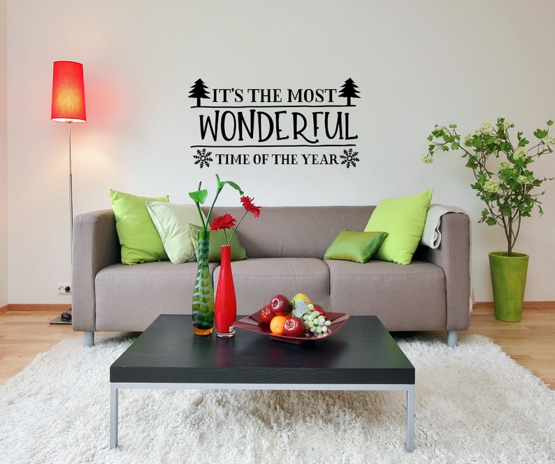 Christmas Vinyl Wall Window Decals Stickers Most Wonderful Etsy