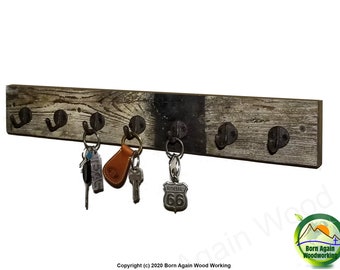 Reclaimed Wood Key Hook - Barn wood Key Rack - Jewelry organizer - Jewelry Hooks - Reclaimed wood shelf - Rustic Key Organizer - Barnwood