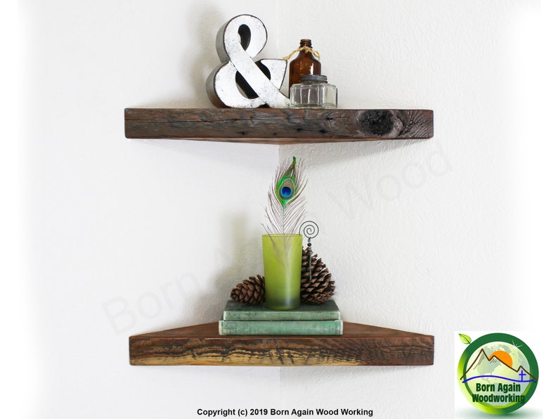 Floating Corner Shelf Corner Shelves Thick Corner Shelf image 0