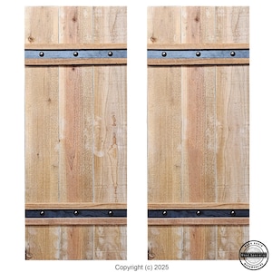 Cedar Home Shutters Exterior Shutters Unfinished Or Finished Custom Shutters Stained Painted Real Wood Rough Sawn Made In USA Custom Shutter