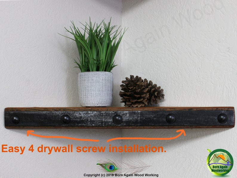 Floating Corner Shelf Thick Corner Shelf With Metal Face Trim Etsy