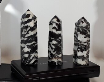 Rough Zebra Jasper Crystal with Polished Point Large Free-Standing Zebra Jasper Tower Brown Zebra Jasper Point