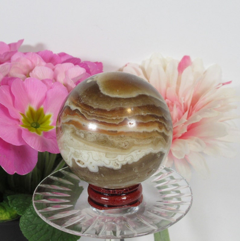 Amber Flower Agate Sphere Amber Flower Agate Sphere