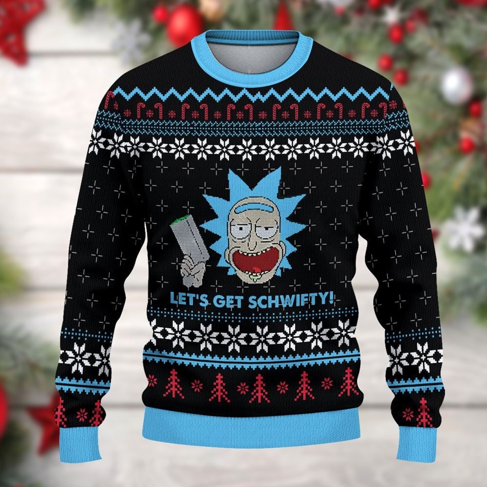 Discover Let's get schwif Rick and Mortys hsslicher Pullover, Weihnachtspullover, Weihnachtspullover, hsslicher Weihnachtspullover 3D Pullover
