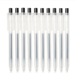 Muji Gel pens 0.5mm black color 10 pens set Knock type Made in Japan