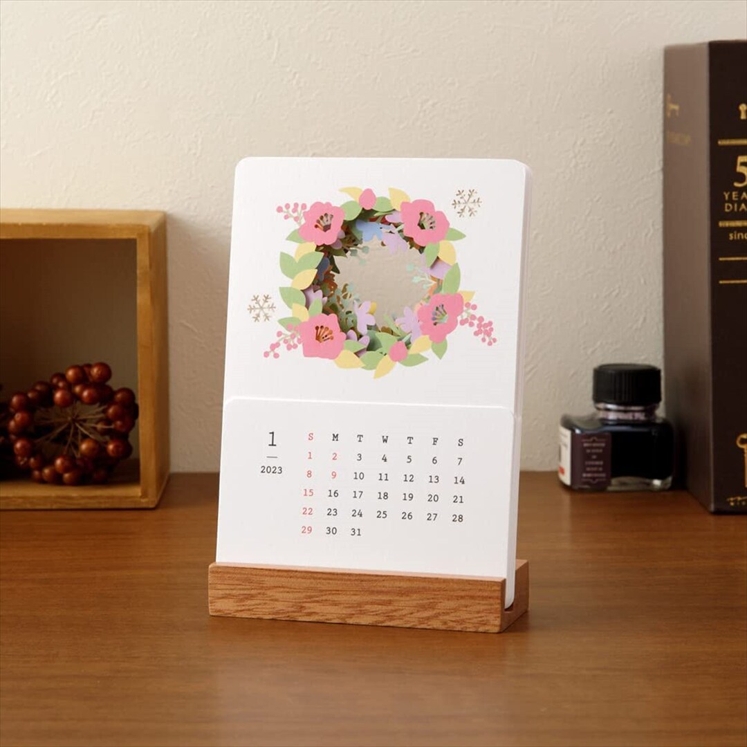 Midori 2023 Calendar Desktop Seasonal Calendar Floral Pattern Etsy