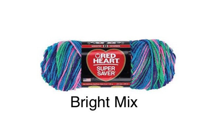 Red Heart Super Saver Yarn Multicolored 5oz Discontinued Etsy