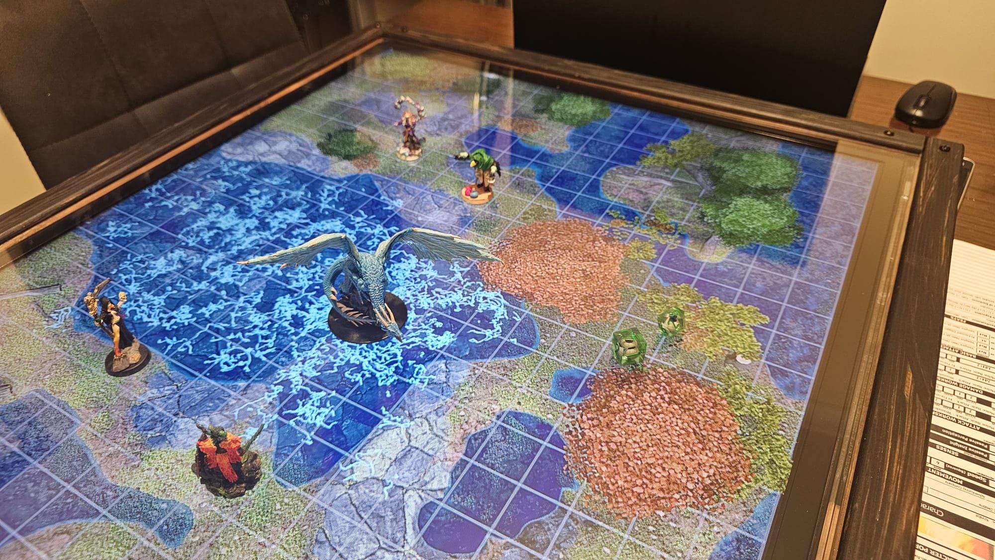 Digital Map Display Case for D&D | Solid Wood RPG Table With Built-in ...