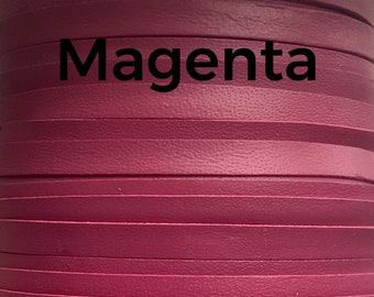 Dentelle en cuir de kangourou magenta 5 mm, point de boucle, fabrication d'agrafes