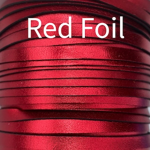 5MM Genuine Kangaroo Buckstitch Lace, Red Foil, Tack Making, Show Leads, Buckstitch Lace, Leather Lace, Buckstitching