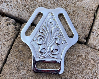Silver Center Plate, Tack Making, Tack Hardware, Leather Crafting Hardware, Breast Collar Center Plate