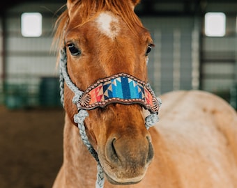 Wool Mule Tape Halter, Handmade, Mule Tape Bronc Halter, Horse Tack, Western Horse Halter, USA Made