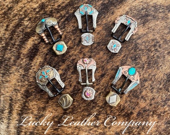 3/4&quot; Handmade Buckles with Keeper, Horse Tack Buckles, Western Buckles, Leather Crafting Buckles, Handmade, Headstall Buckles