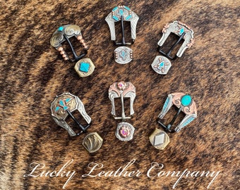 3/4" Handmade Buckles with Keeper, Horse Tack Buckles, Western Buckles, Leather Crafting Buckles, Handmade