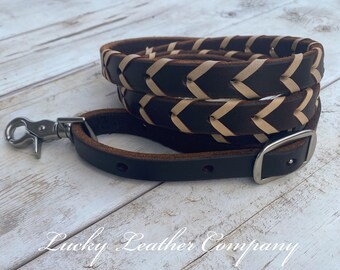 USA Made, Chocolate & Natural Laced Reins, Barrel Racing Reins, Trail Riding Reins, Laced Reins, Handmade