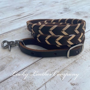 USA Made, Chocolate & Natural Laced Reins, Barrel Racing Reins, Trail Riding Reins, Laced Reins, Handmade