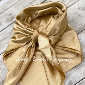 Wild Rag Champagne, 35&quot;x 35&quot;, Western Scarf, Cowboy Wild Rag, Boho Western Wear