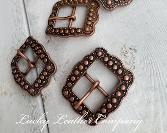 Antique Copper Starburst Buckle, Copper Cart Buckle, Crafting Buckle, Leather Working Buckle, Replacement Buckle