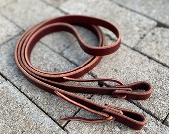 Light Weight Burgundy Loop Reins, USA Made, Butter Soft Reins, Western Reins, Trail Riding, Roping, Barrels