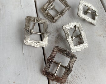 European Silver Buckle  3/4", Bright Silver Cart Buckle, Tack Making Buckle, Leather Crafting Hardware, Replacement Buckle