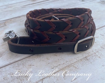 USA Made, Chocolate & Maroon Laced Reins, Barrel Racing Reins, Trail Riding Reins, Laced Reins, Handmade in Idaho