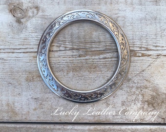 Silver Horseshoe Brand Center Ring, Stainless Steel, Tack Making Hardware, Jeremiah Watt, Leather Crafting Hardware