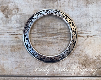 Black Horseshoe Brand Center Ring, Stainless Steel, Tack Making Hardware, Leather Crafting Hardware, Jeremiah Watt