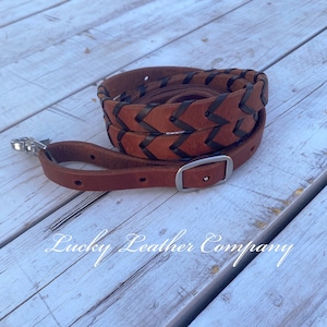 USA Made, Chocolate Herman Oak Barrel Reins, Trail Reins, Barrel Racing Reins, Herman Oak Leather, Handmade